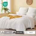 LEBONSOIR White Duvet Cover Set, 260x220cm/60x80cmx2 Soft Double Brushed Bedding Set, with Zip, 3 Pieces, Includes 1 Duvet Cover & 2 Pillowcases, NO Comforter MegaBDM