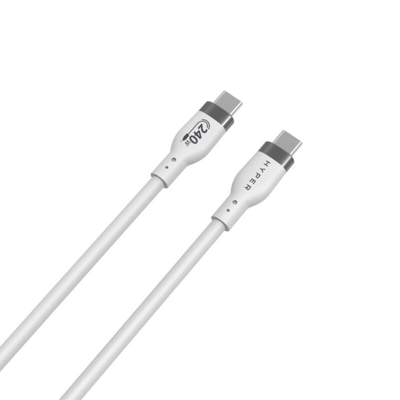 Hyper® 1M Silicone 240W USB-C to USB-C Charging Cable - White MegaBDM