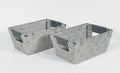 KEVAHOME SET OF 2 COTTON STRAP SMALL BASKETS-GREY 10x7x4.5''H MegaBDM