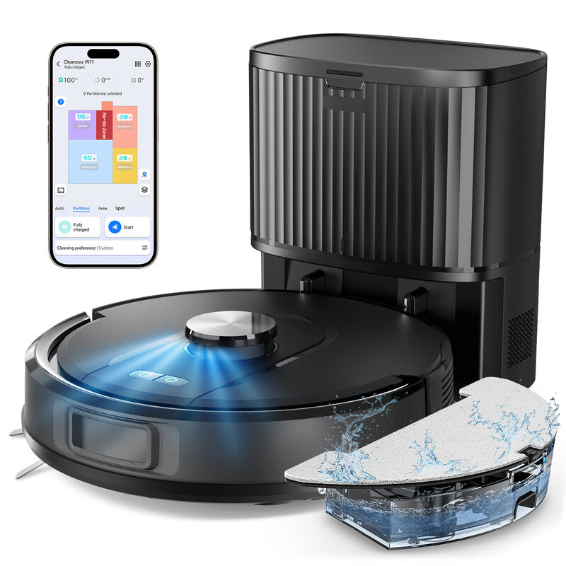 Vactidy W11 Self-Emptying Robot Vacuum Cleaner with Mop, Laser Navigation, Up to 60 Days of Hands-Free Cleaning, 180 Mins Runtime, Strong 8000Pa Suction for Floors, Carpets, and Pet Hair MegaBDM