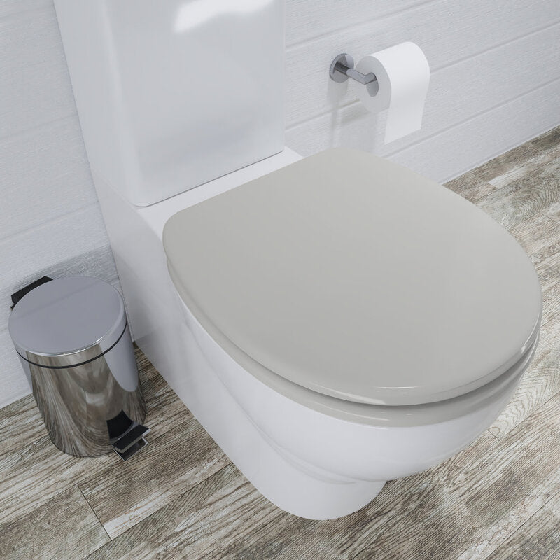 Croydex Flexi-Fix Toilet Seat Lugano Oval - Grey MegaBDM