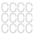 Croydex Shower Curtain Rings C Type White 12pcs MegaBDM