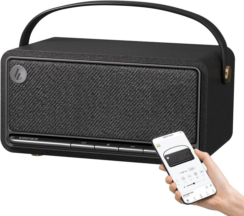 Edifier MP330 Portable Bluetooth Speaker with Hi-Res Audio, 40 W RMS Wireless Dual Stereo Pairing, 360° Quality Sound, 19 h Playtime, Bluetooth 6.0 Multipoint, Handheld Design for Outdoor and Indoor Use MegaBDM