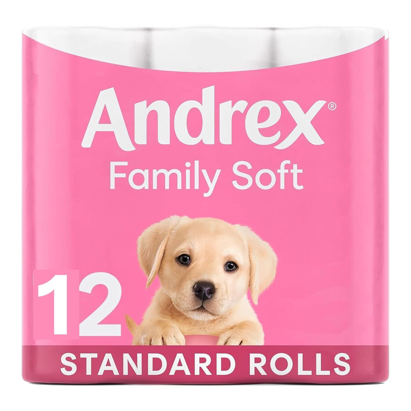 Andrex Family Soft Toilet Tissue, 2-Ply, 12 Rolls MegaBDM