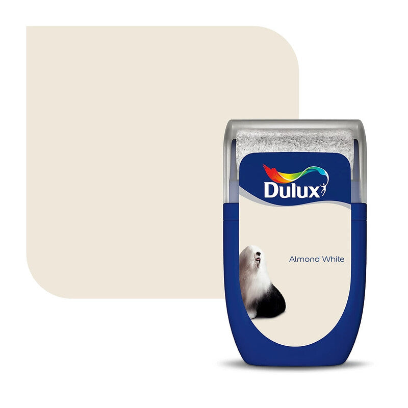 Dulux Matt Emulsion Paint Tester Pot - Almond White - 30ml MegaBDM