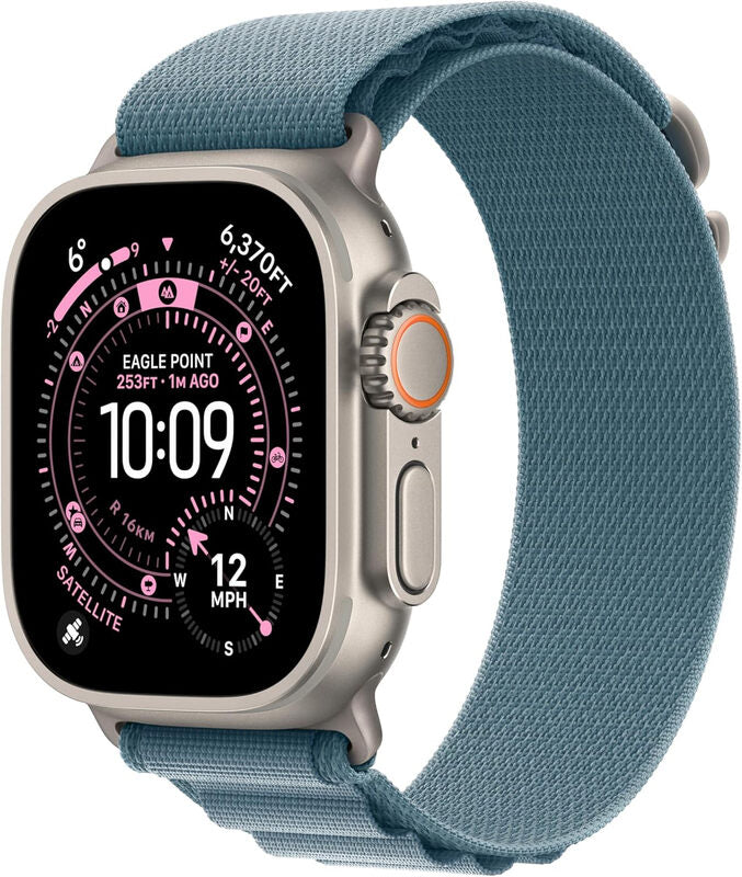 Apple Watch Ultra 3 GPS + Cellular 49mm Natural Titanium Case with Light Blue Alpine Loop - Medium MegaBDM