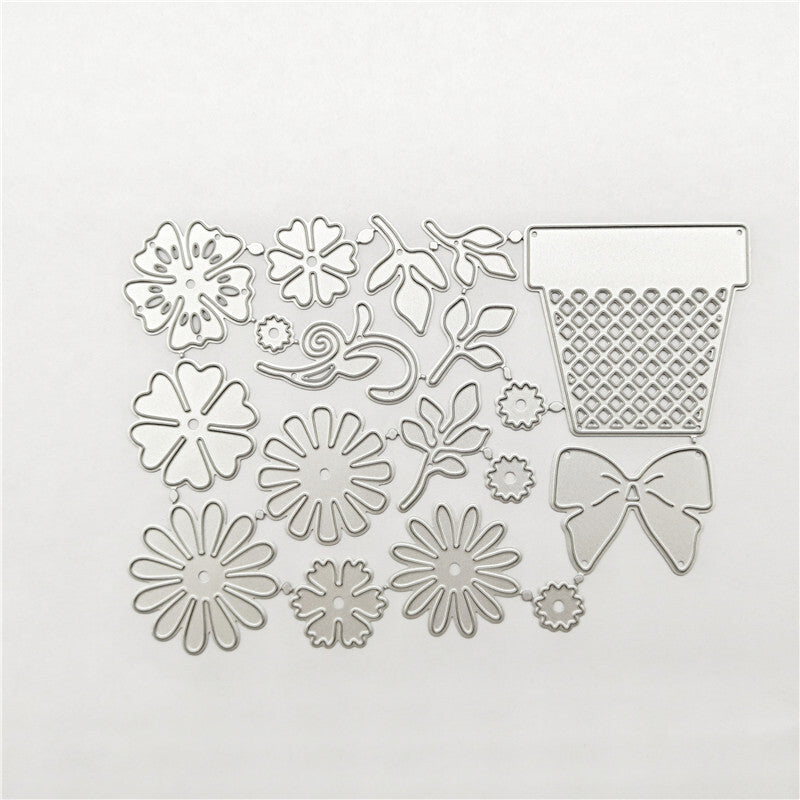 Flower Leaf Metal Cutting Dies Leaf Background Frame Stencil Template Flower Shaped Embossing Cutting Stencils for DIY Embossing Photo Frame Decorative Scrapbook Card MegaBDM