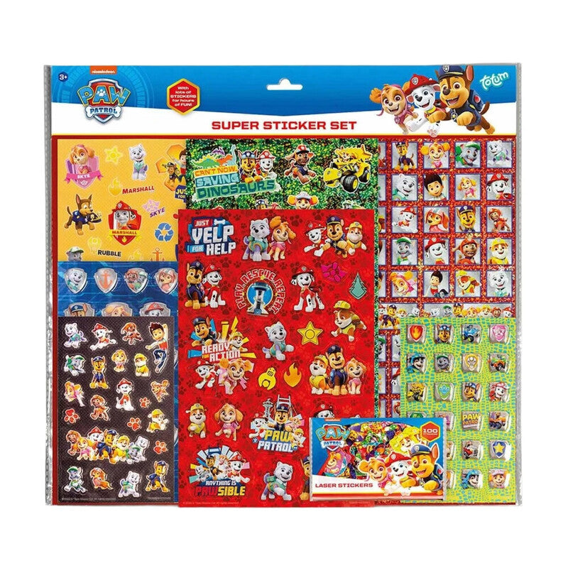 Totum PAW Patrol Super Sticker Set with Over 300 Stickers Including Laser and Puffy MegaBDM