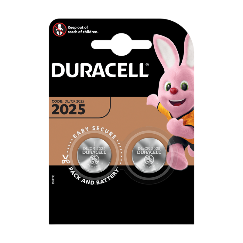 DURACELL CR2025 3V Lithium Coin Batteries - 2 Pack MegaBDM