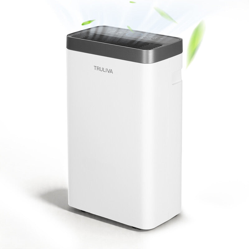 TRULIVA Dehumidifier for Home Approx 32m², 24H Timer, Auto Defrost, Laundry Drying, Continuous Drainage Ideal for Damp Flats, Apartments, AP10-2012EE MegaBDM