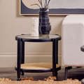 Interiors by Premier Side Table Round Cebu Elm Wood & Rattan Black/Natural