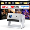 Football World Cup GIFT Funfilx Smart Projector with Wifi and Bluetooth, Free Soccer Ball + Beer + Stand, Licensed Netflix, DoIby Audio, Built-in Apps, Native 1080P, Auto Focus MegaBDM