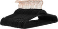 ANQI Velvet, Non-Slip Suit Clothes Hangers, Black/Rose Gold - Pack of 50 MegaBDM