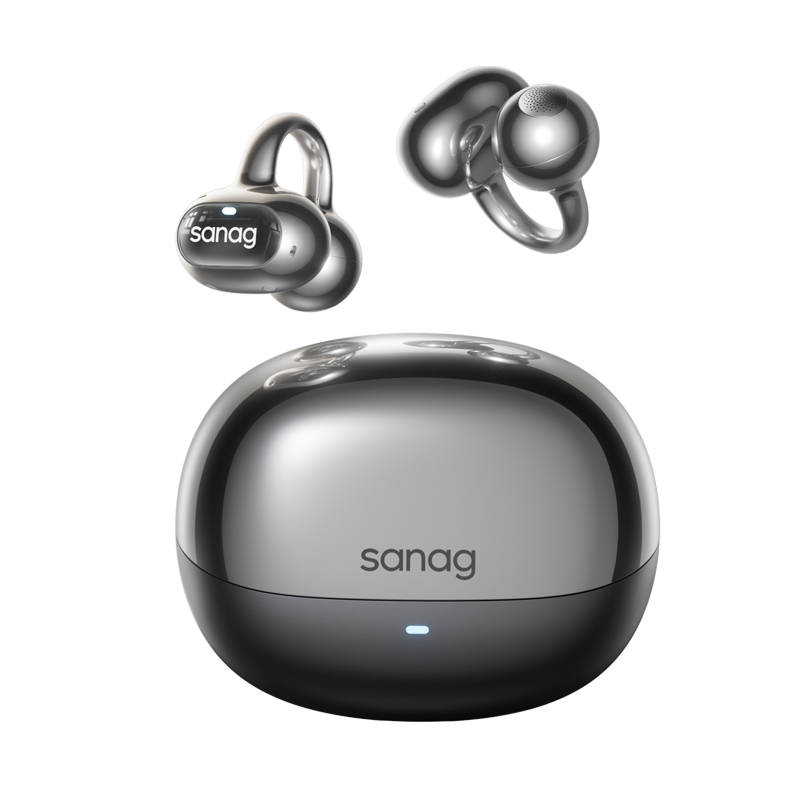 Sanag S8S Ultra Ear Clip Bluetooth Headphones Bone Conduction Concept Open-Back Hanging Ear AI Sports Headphones MegaBDM
