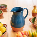 Sintra Glazed Terracotta Jug Ink Blue MegaBDM