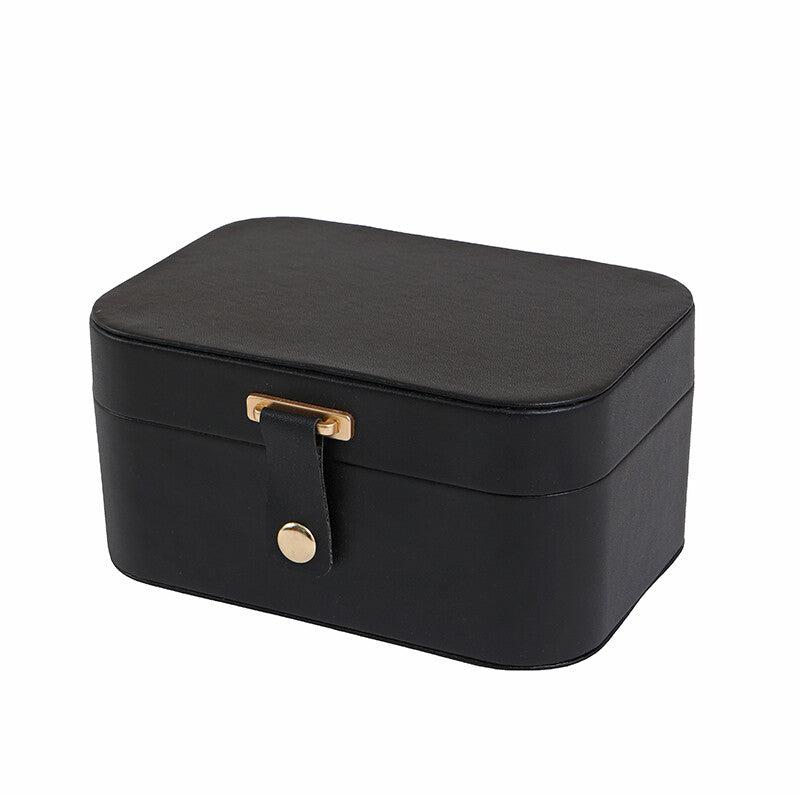 JORDAN&JUDY Multi-Layer Jewelry Box Small Earring Box Ring Storage Box Necklace Box Earring Jewelry Case - 2 Layer Black, New Year Sale, Top Gift Picks MegaBDM