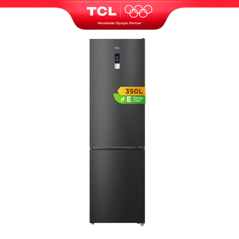 TCL RP455BBE0 60cm Wide 200cm Tall Total No Frost Freestanding Fridge Freezer - 350L - Black - E Rated MegaBDM