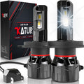 KATUR H4 LED Headlight Bulb 120W 30000LM, H4 LED Bulb 6000K Xenon White Plug and Play 1:1 Mini Size High Efficiency Cooling System H4 9003 HB2 Hi/Lo Beam Headlight Bulbs, Pack of 2 MegaBDM