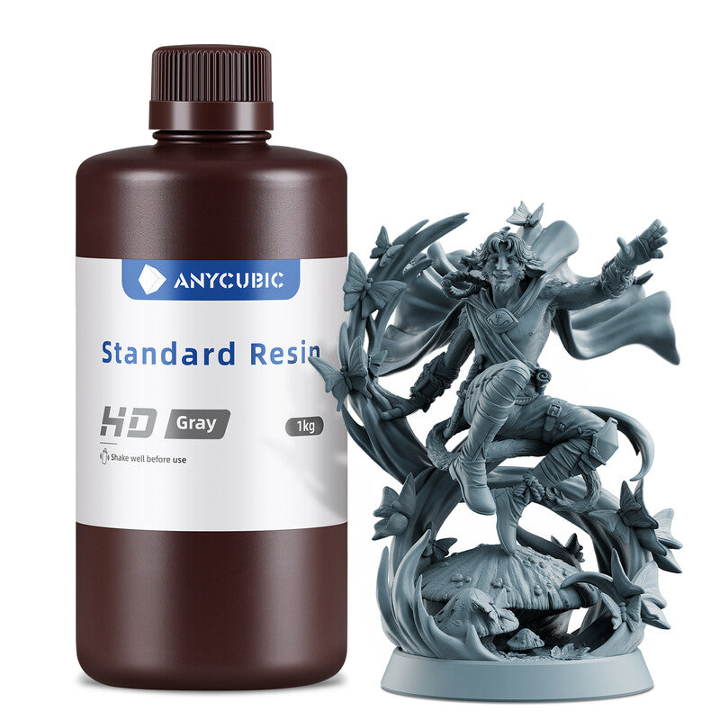 ANYCUBIC Standard Resin 405nm UV Rapid Curing for LCD/DLP/SLA 3D Printers(HD Grey, 1kg) MegaBDM