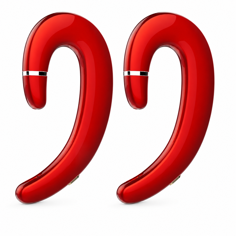 VoxorAI C6 Red Dual-Ear Hook Bone Conduction Bluetooth Headset, New Popular Model MegaBDM