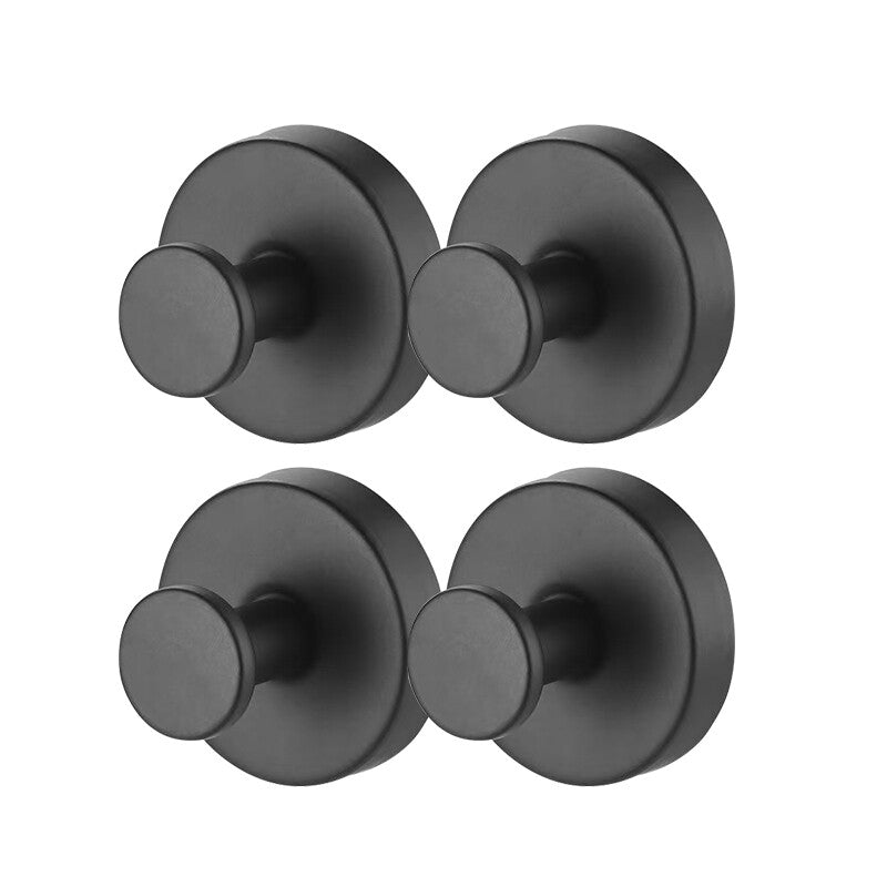 JORDAN&JUDY 4-Pack Black Suction Cup Hooks, Versatile, Easy to Install MegaBDM