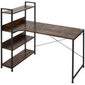 HOMCOM Desk Tall Shelves Rustic Brown/Black MegaBDM