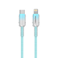 PAVAREAL Q51PD 27W Ultra Fast Charging Data Cable Suitable for iPhone 7-14 Series Fast Charging Green 1 Meter MegaBDM