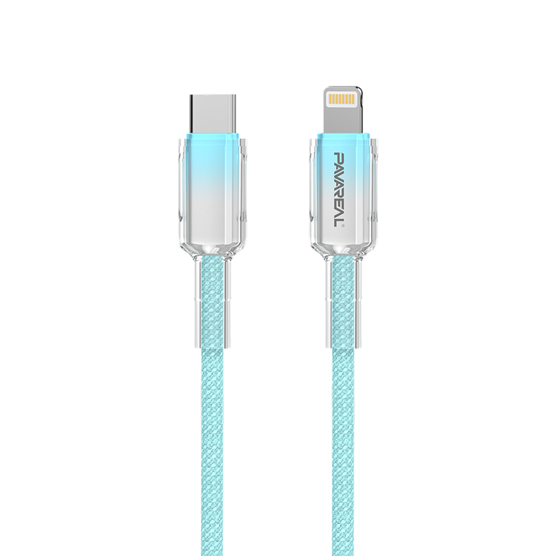 PAVAREAL Q51PD 27W Ultra Fast Charging Data Cable Suitable for iPhone 7-14 Series Fast Charging Green 1 Meter MegaBDM