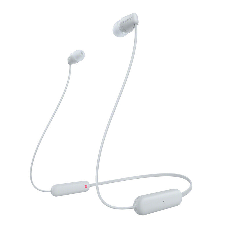 Sony WI-C100 Wireless Neckband Earphones (White) MegaBDM