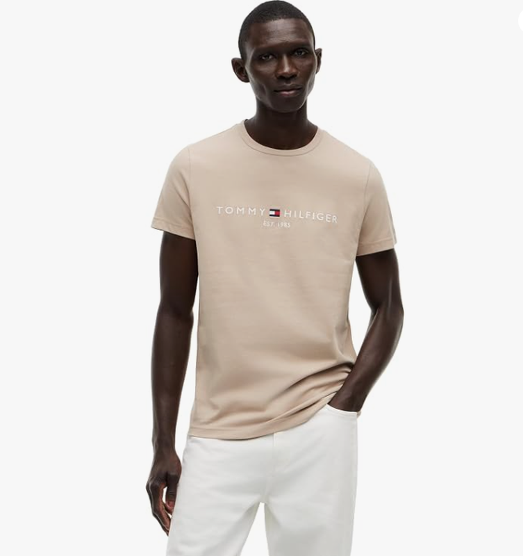 Tommy Hilfiger MSW Logo Embroidery Slim T-Shirt - Batique Khaki MegaBDM