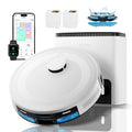 Lefant M2 Plus Robot Vacuum Cleaner 6000Pa with Automatic Dust-Draining Station, Laser Navigation with Mapping, 140Mins, Ideal for Pet Hair MegaBDM