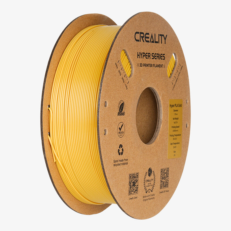 Creality Hyper PLA Gold 1KG , High-Speed 30-600mm/s, Dimensional Accuracy +/-0.02mm, Compatible with Most FDM 3D Printers, 1KG (2.2lbs) Spool MegaBDM