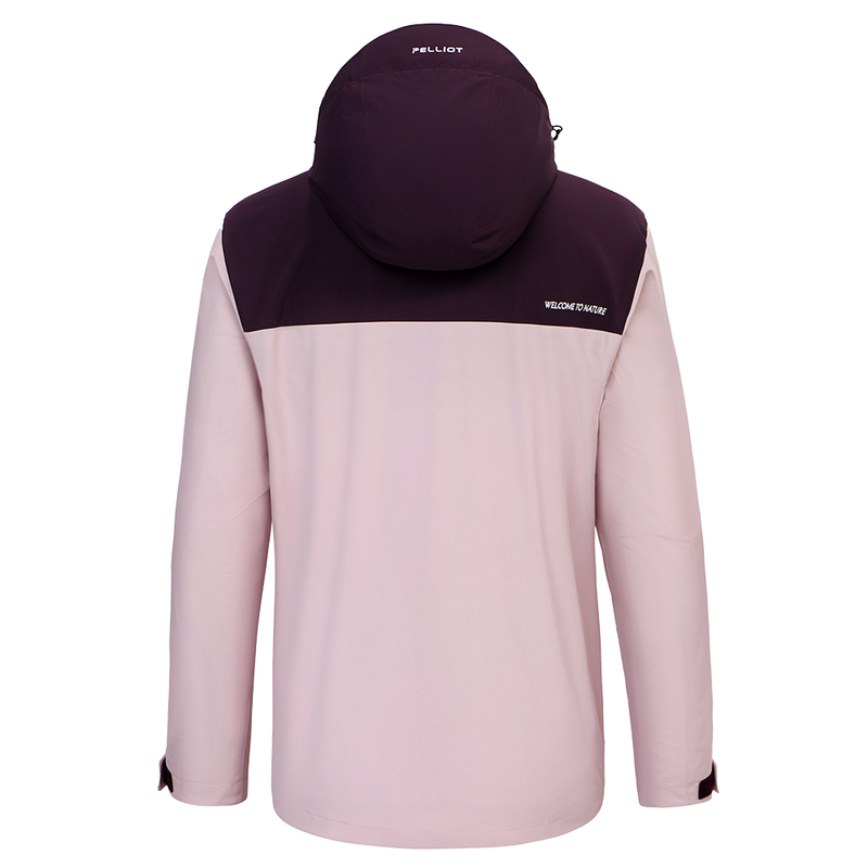 PELLIOT Fleece-Lined Splicing Color Jacket for Women Pink M Camping Travel Waterproof Durable MegaBDM