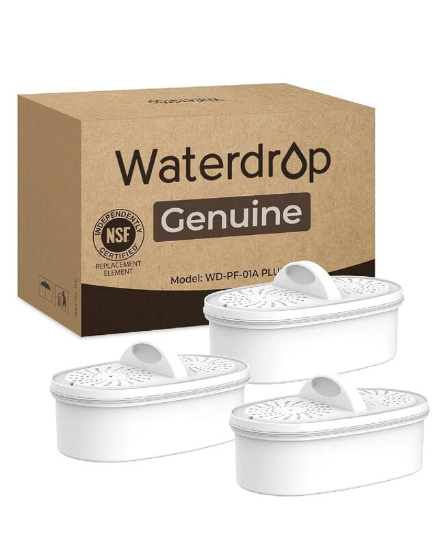 Waterdrop WD-PF-01A Plus NSF Certified Replacement Filters for All Waterdrop Jug Filter Systems with a Life of up to 3 Months or 757 Litres (3-Pack) MegaBDM