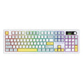 Siukie ACH105 104 Keys Featuring a color display Detachable Switch 3MODE RGB Mechanical Keyboard Alice blue and White MegaBDM