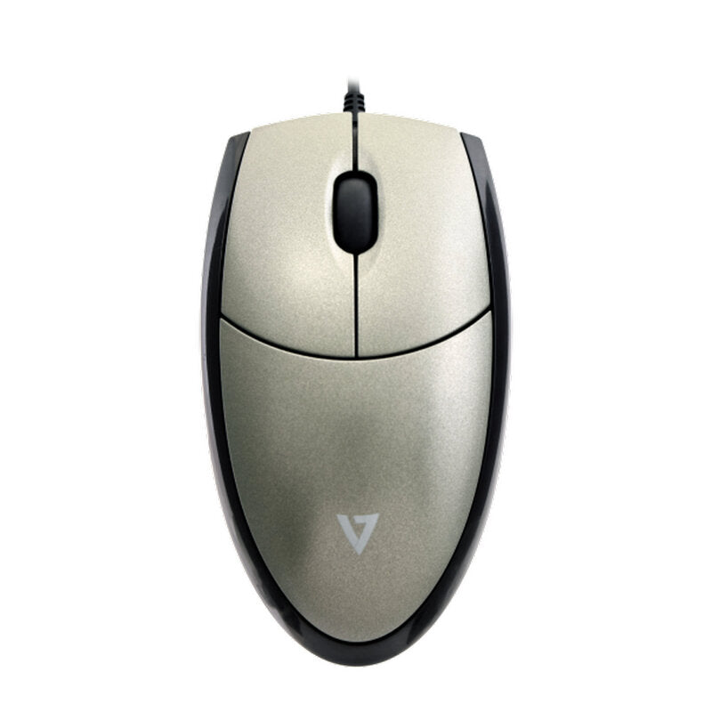 V7 MV3000 Full-Sized USB Optical Mouse with 1000 DPI Sensor, 3-Button Design, Tactile Scroll Wheel, and 1.6m Cable MegaBDM