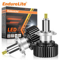 ENdureLite H1 H7 H4 H11 9005 9006 9012 Headlight LED Bulbs 27000LM Brightness 300% Brighter, 360 Degree, CSP Chips 1:1 Mini Size, 6000K Cool White Lights with Cooling Fan, 3 Minutes Installation, Pack of 2 MegaBDM