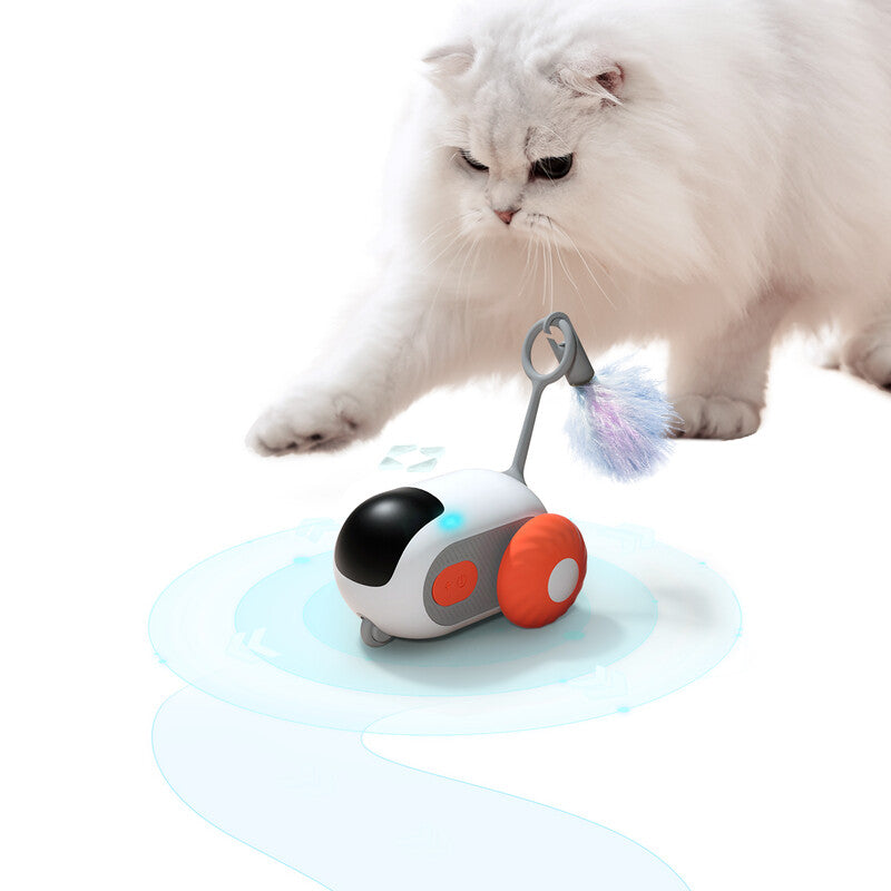 Petgravity Smart Interactive Cat Toy, Orange, 2-Speed Adjustable, Simulated Mouse Random Patterns, All Ages MegaBDM