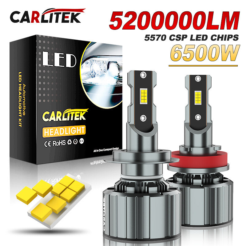 CARLitek 9005 Bulbs, 300% Brighter 160000 Lumens 6000K, High/Low Beam Bulb Kit, Plug and Play, Canbus Built-In Error Free, Pack of 2 MegaBDM