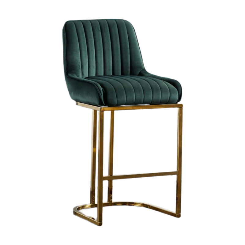 chairus Bar Stools Set of 2 Velvet Counter Chairs with Backrest Breakfast Bar Stools for Kitchen MegaBDM