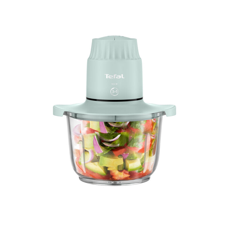 Tefal Choppeo Glass Bowl Chopper - 1L Capacity, Borosilicate Glass, Eucalyptus, MB603165 MegaBDM
