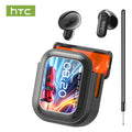 HTC NE20 Wireless Bluetooth 5.4 AI Language Translation Earphones with LED Display, High Fidelity, Waterproof, TWS Touch Control Earbuds, Suitable for Office, Sports, Study, and Audio Calls | Built-in Microphone MegaBDM