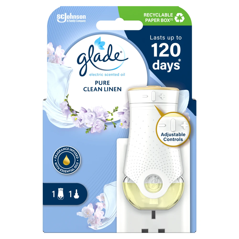 Glade Electric Scented Oil Plug In Holder & Refill, Clean Linen, 1 per Pack MegaBDM