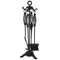 JVL Penine Iron Fireside Fire Tool Set – 5 Piece, Black MegaBDM