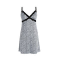 IZURIA black lace v-neck black leopard-print suspender dress L MegaBDM