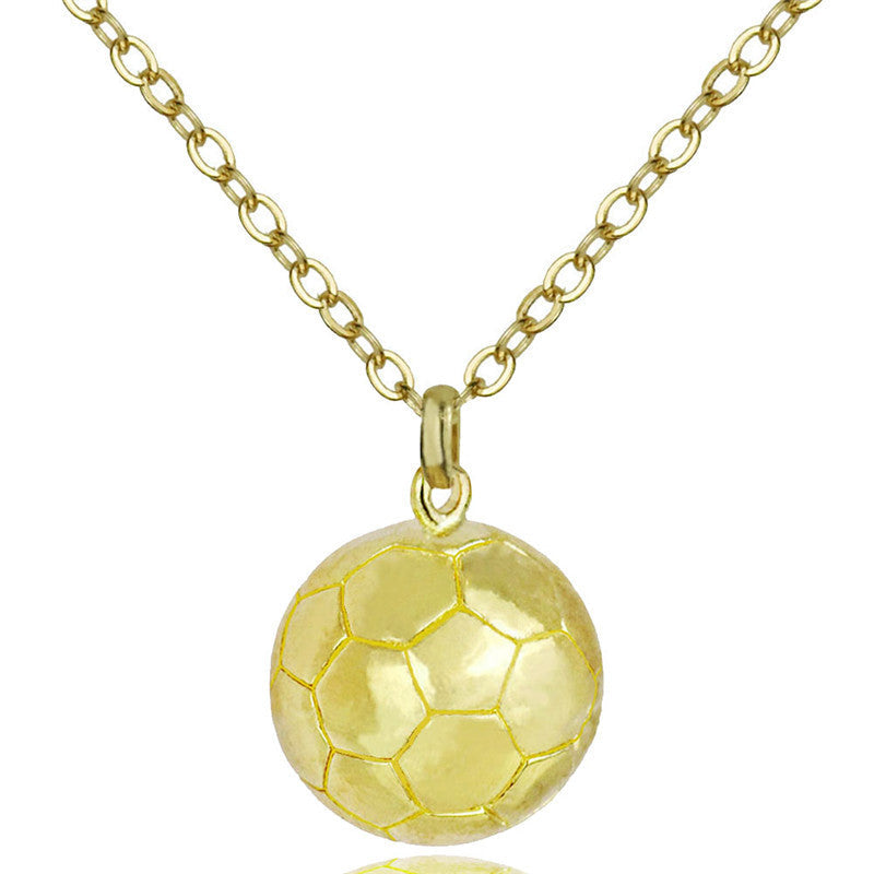 Men's Three-dimensional Basketball Sports Ball Trend Necklaces - Women's Football 18K Gold MegaBDM