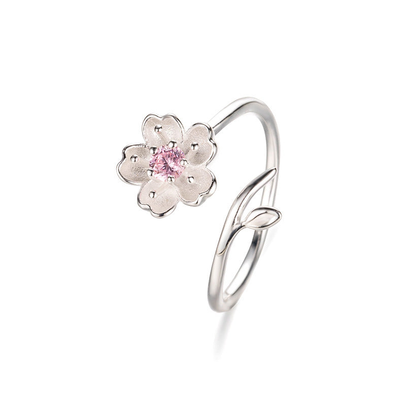 Personality Simple Fresh Flower Open Index Ring MegaBDM