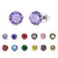 Titanium Steel Diamond Stainless Electroplated Color Stud Earrings - Rose Gold 5mm White and round Zirconium One MegaBDM