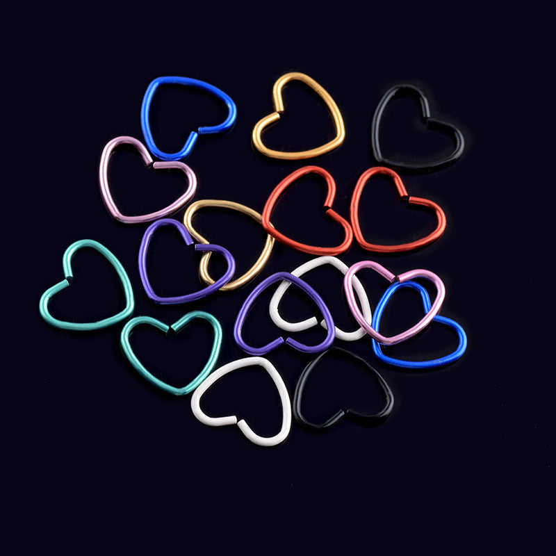 Electrophoresis Love Heart Nose Stainless Steel Boxed Heart-shaped Ear Bone Earrings MegaBDM