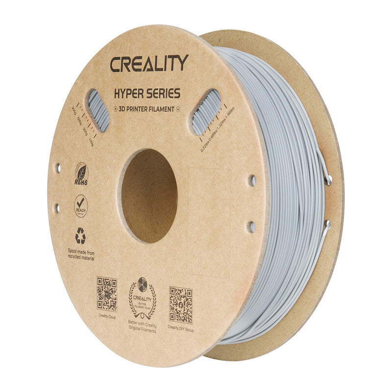 Creality Hyper PLA Grey 1KG , High-Speed 30-600mm/s, Dimensional Accuracy +/-0.02mm, Compatible with Most FDM 3D Printers, 1KG (2.2lbs) Spool MegaBDM